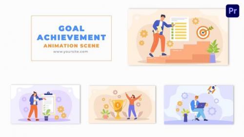 Goal Achievement Cartoon Design Character Animation Scene - 49480894