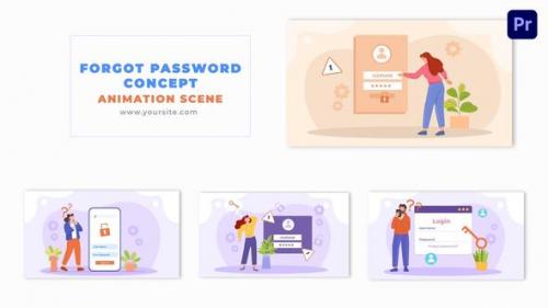 Forgot Password Concept Flat Vector Graphic Animation Scene - 49480916
