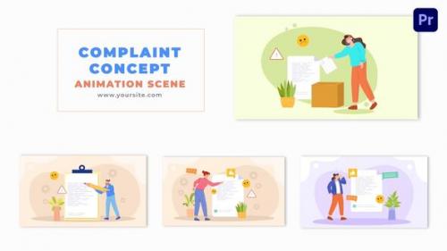 Flat 2D Character Complaint Letter Design Animation Scene - 49480935