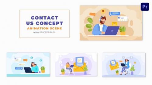 Customer Support Center Cartoon Design Animation Scene - 49480981