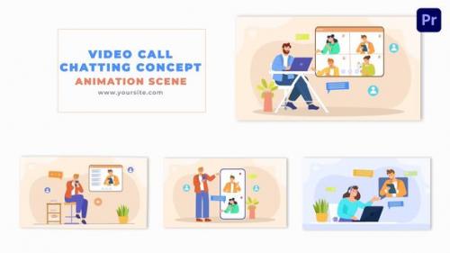 Video Call Meeting Cartoon Character Design Animation Scene - 49481031