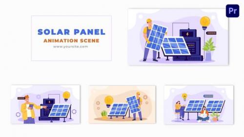 Solar Panel Technician Flat 2D Vector Art Animation Scene - 49481058
