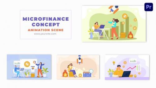 Flat Design Artwork Financial Growth Analytics Animation Scene - 49481084
