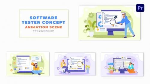 Software Engineer Testing Concept Vector Character Animation Scene - 49481096