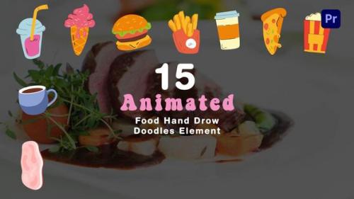 Fast Food Doodle Elements Stock Animation Scene - 49481286