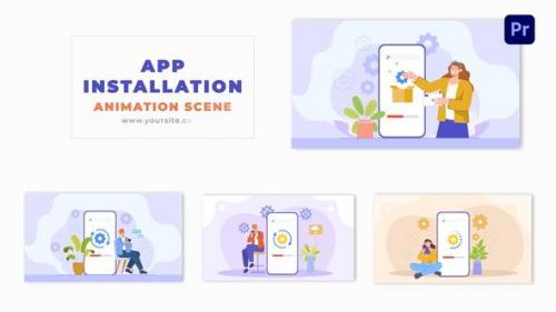Step by Step App Installation 2D Graphic Design Character Animation - 49481320