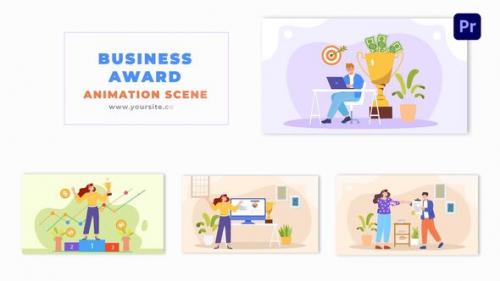 Receiving a Top Business Award Flat Vector Animation Scene - 49481328