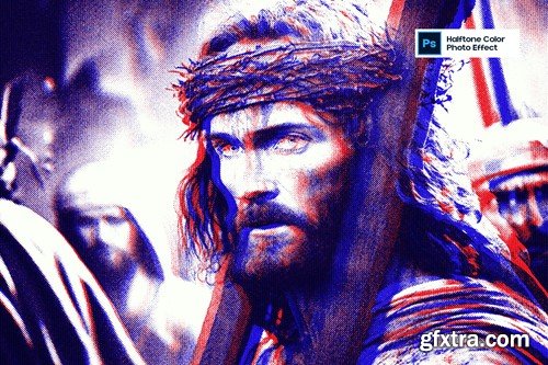 Halftone Color Photo Effect WUGK6UN Halftone Color Photo Effect WUGK6UN