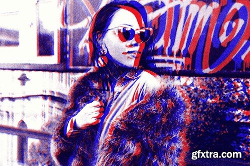 Halftone Color Photo Effect WUGK6UN Halftone Color Photo Effect WUGK6UN