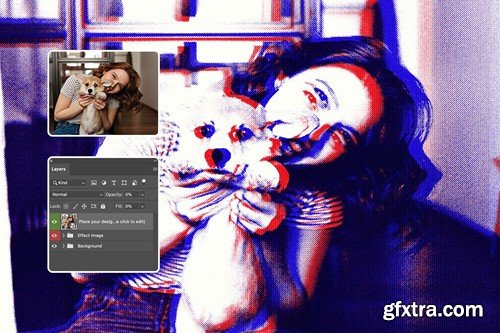 Halftone Color Photo Effect WUGK6UN Halftone Color Photo Effect WUGK6UN