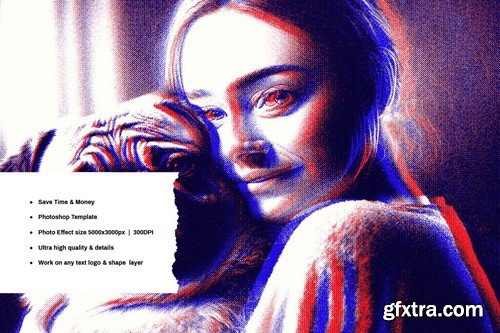 Halftone Color Photo Effect WUGK6UN Halftone Color Photo Effect WUGK6UN