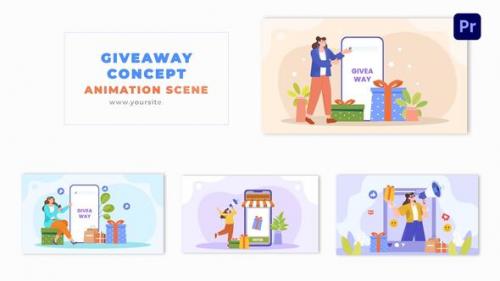 Giveaway Gift Concept Flat Artwork Animation Scene - 49481498