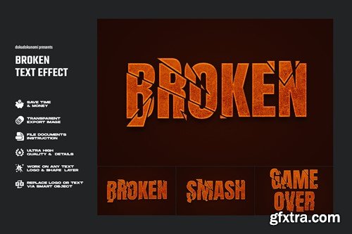 Broken Text Effect NYH7HD2 Broken Text Effect NYH7HD2