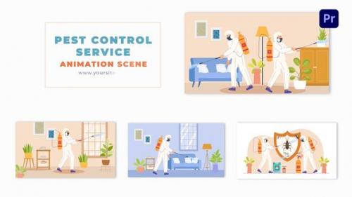 Flat Vector Character Design Pest Control Animation Scene - 49481565