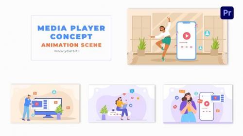 Flat Artwork Media Player Concept Animation Scene - 49481619