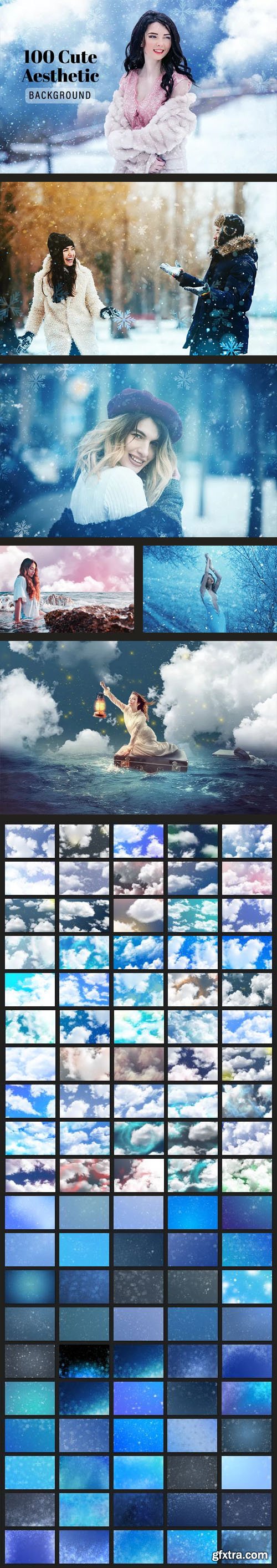 100 Winter & Clouds Overlays for Photoshop