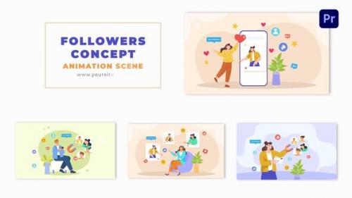 Social Media Followers Concept Creative Design Character Animation Scene - 49481651