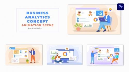 Business Growth Data Analytics Concept Flat Character Animation Scene - 49481774