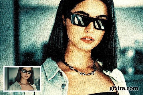 Halftone Model Photo Effects YGSXN8U Halftone Model Photo Effects YGSXN8U