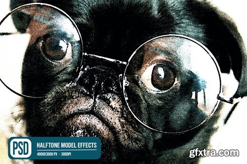 Halftone Model Photo Effects YGSXN8U Halftone Model Photo Effects YGSXN8U