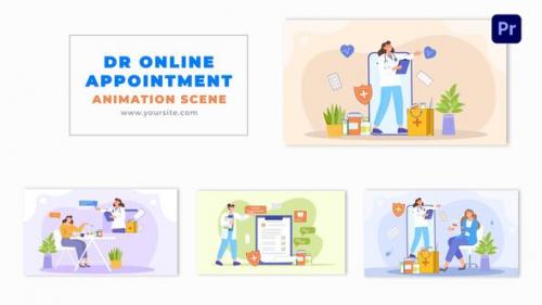 Online Doctor Appointment and Consultation Vector Animation Scene - 49481893