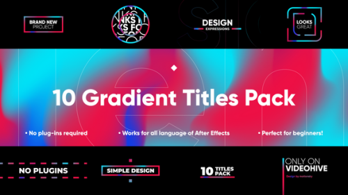 10 Gradient Titles Pack | Premiere Pro - 49487733