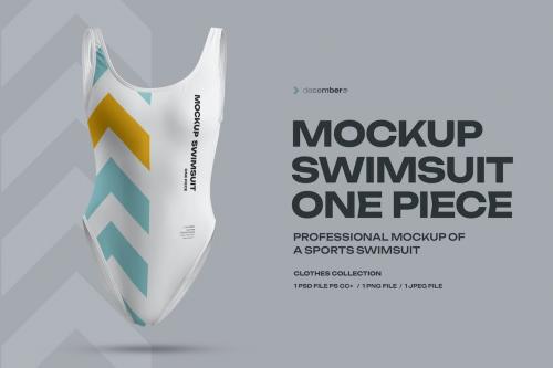 Mockup of a One Piece Sports Swimsuit in 3D Style
