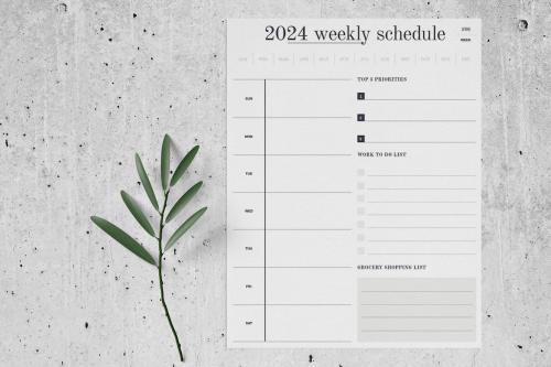 Weekly Schedule Planner Layout