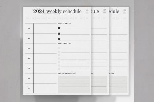 Weekly Schedule Planner Layout