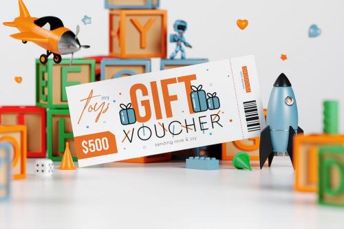 Kid Gift Voucher Card Mockup Kid Gift Voucher Card Mockup