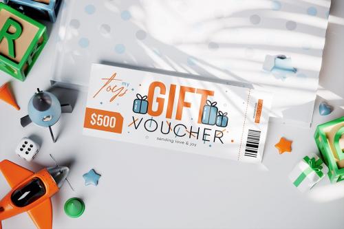 Kid Gift Voucher Card Mockup Kid Gift Voucher Card Mockup