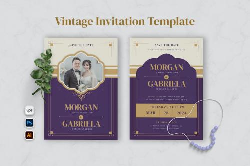 Modern Vintage Wedding Invitation Modern Vintage Wedding Invitation