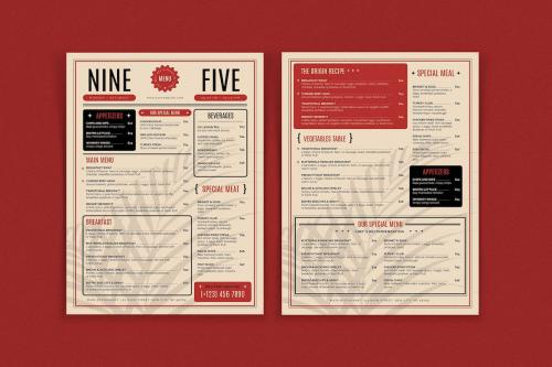 Menu Simple Classic Nine Five