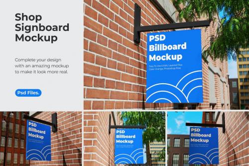 Shop signboard mockup