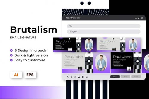 Brutalism Email Signature Template Brutalism Email Signature Template