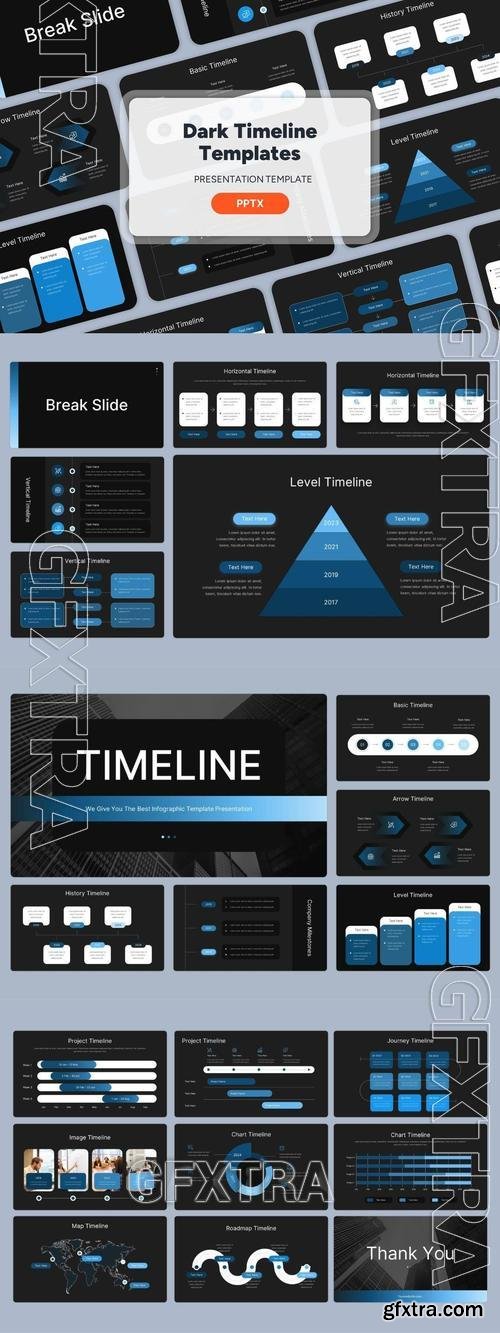 Dark Timeline Template - Powerpoint Templates HBLEEDQ