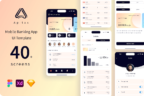 Apitex - Mobile Banking App UI Template