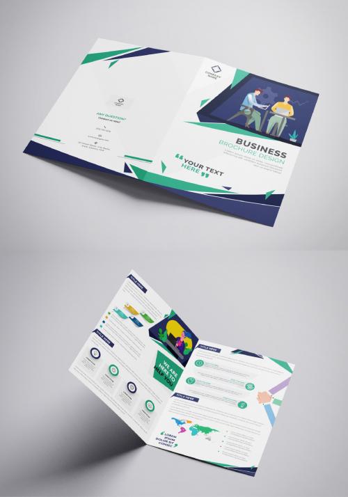 Green and Blue Business Brochure Layout - 321102545