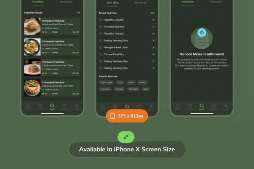 Trena - Search Food & Restaurant Dark Mode App UI Trena - Search Food & Restaurant Dark Mode App UI