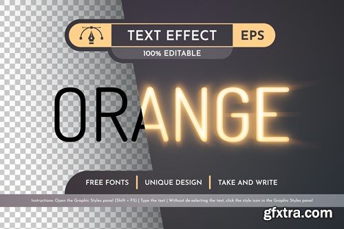 Orange - Editable Text Effect, Font Style P88JK6C