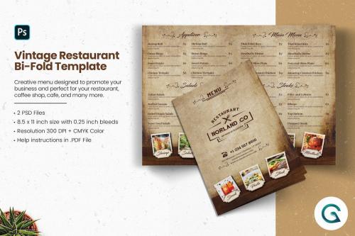 Vintage BiFold Restaurant Menu Template
