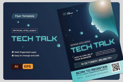 Artificial Intelligence Talks Flyer Template Artificial Intelligence Talks Flyer Template