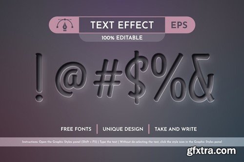 Embossed - Editable Text Effect, Font Style 8JDFKJA