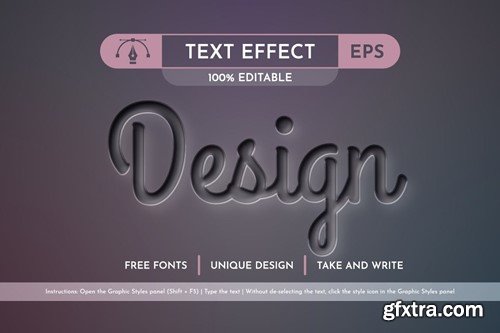 Embossed - Editable Text Effect, Font Style 8JDFKJA