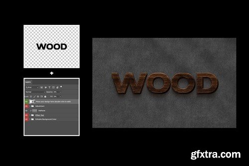 Wooden Text Effect U6AD32T Wooden Text Effect U6AD32T