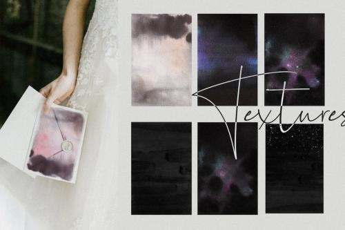 Watercolor space cosmic backgrounds set Watercolor space cosmic backgrounds set