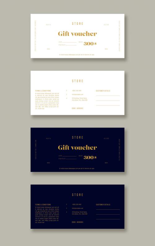 Blue and White Gift Voucher Layouts - 326736506