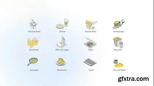 Videohive Food - Isometric Icons 49555367 Videohive Food - Isometric Icons 49555367