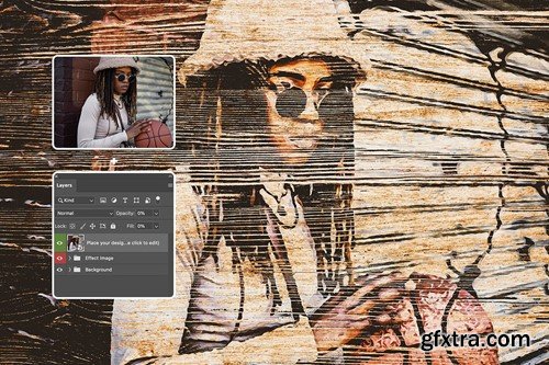 Wooden Art Photo Effect J3DSRML Wooden Art Photo Effect J3DSRML