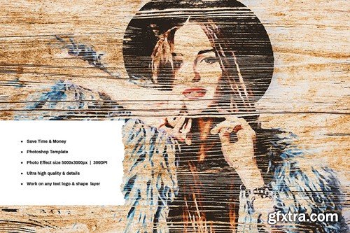 Wooden Art Photo Effect J3DSRML Wooden Art Photo Effect J3DSRML